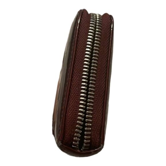 Dior Vintage Bordeaux Trotter Patent Long Zip Wallet Zippy GUC - Picture 4 of 5